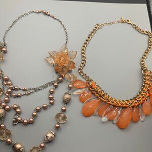 2ct Light Peach Colored Pendant Necklace Bundle